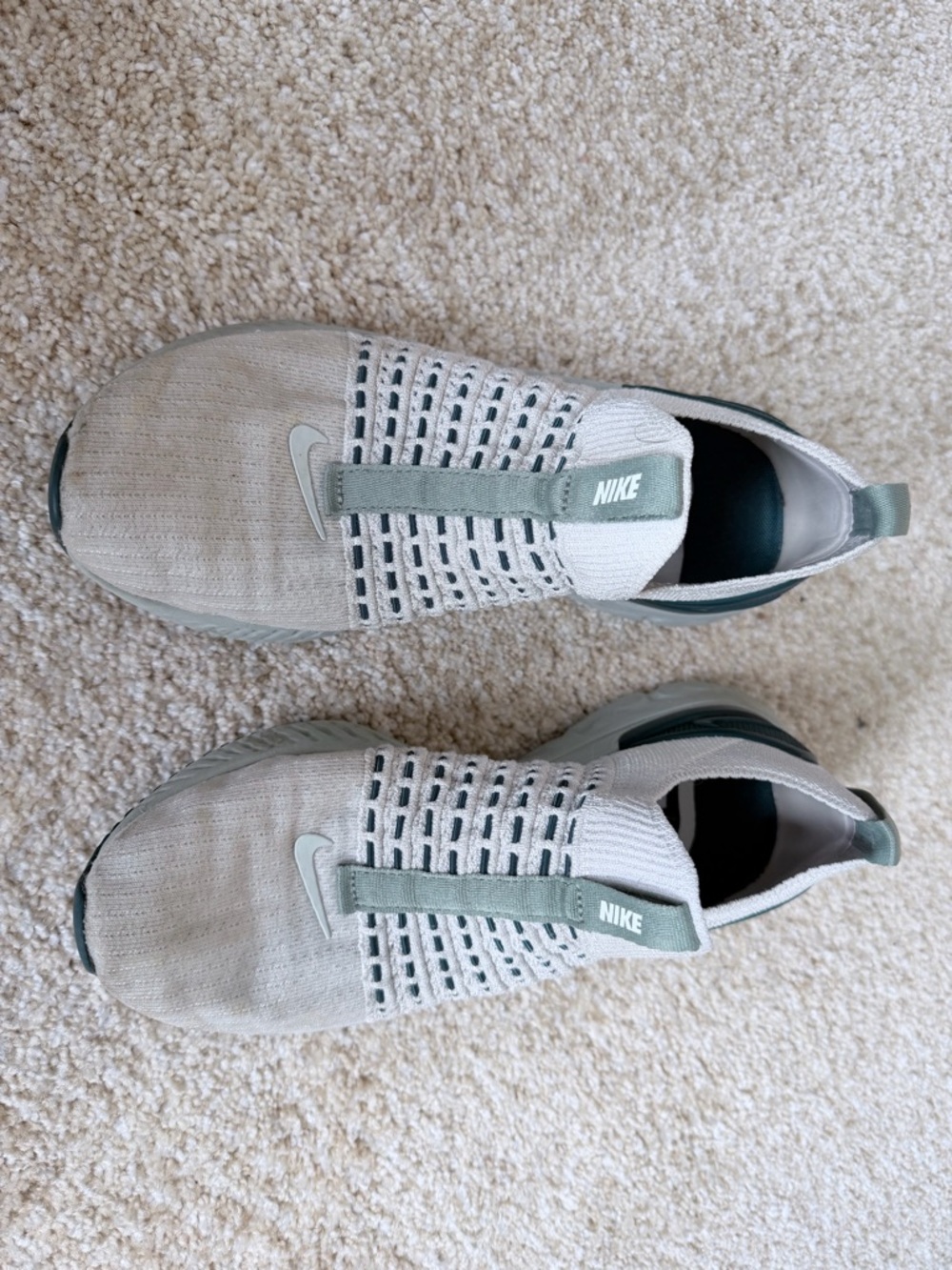 Nike Men’s Slip-On Sneakers in Light Gray and Sage
